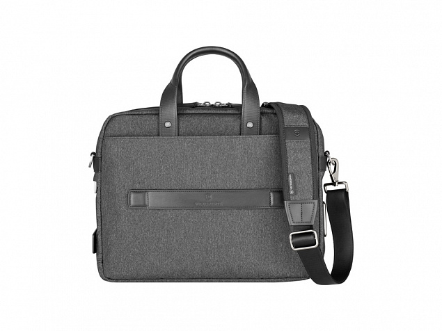 Портфель VICTORINOX Architecture Urban2 15 Briefcase 15'', серый, полиэстер/кожа, 42x13x31 см, 16 л с логотипом в Новосибирске заказать по выгодной цене в кибермаркете AvroraStore