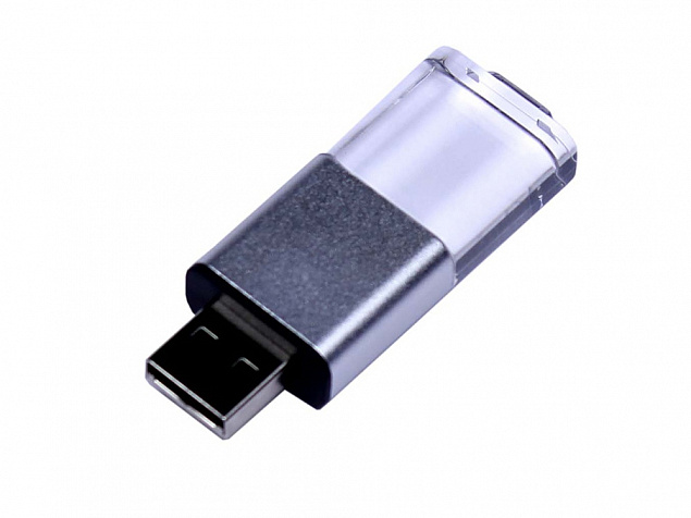 USB 2.0- флешка промо на 16 Гб прямоугольной формы, выдвижной механизм с логотипом в Новосибирске заказать по выгодной цене в кибермаркете AvroraStore